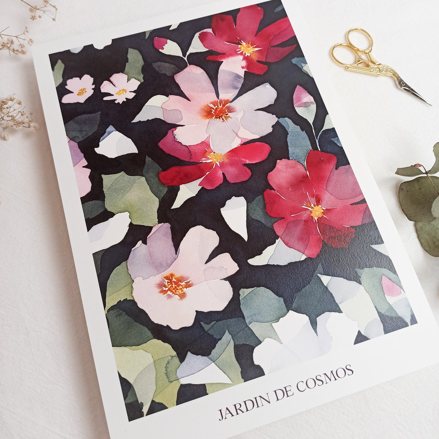 Affiche A5, A4, A3 - Jardin de cosmos