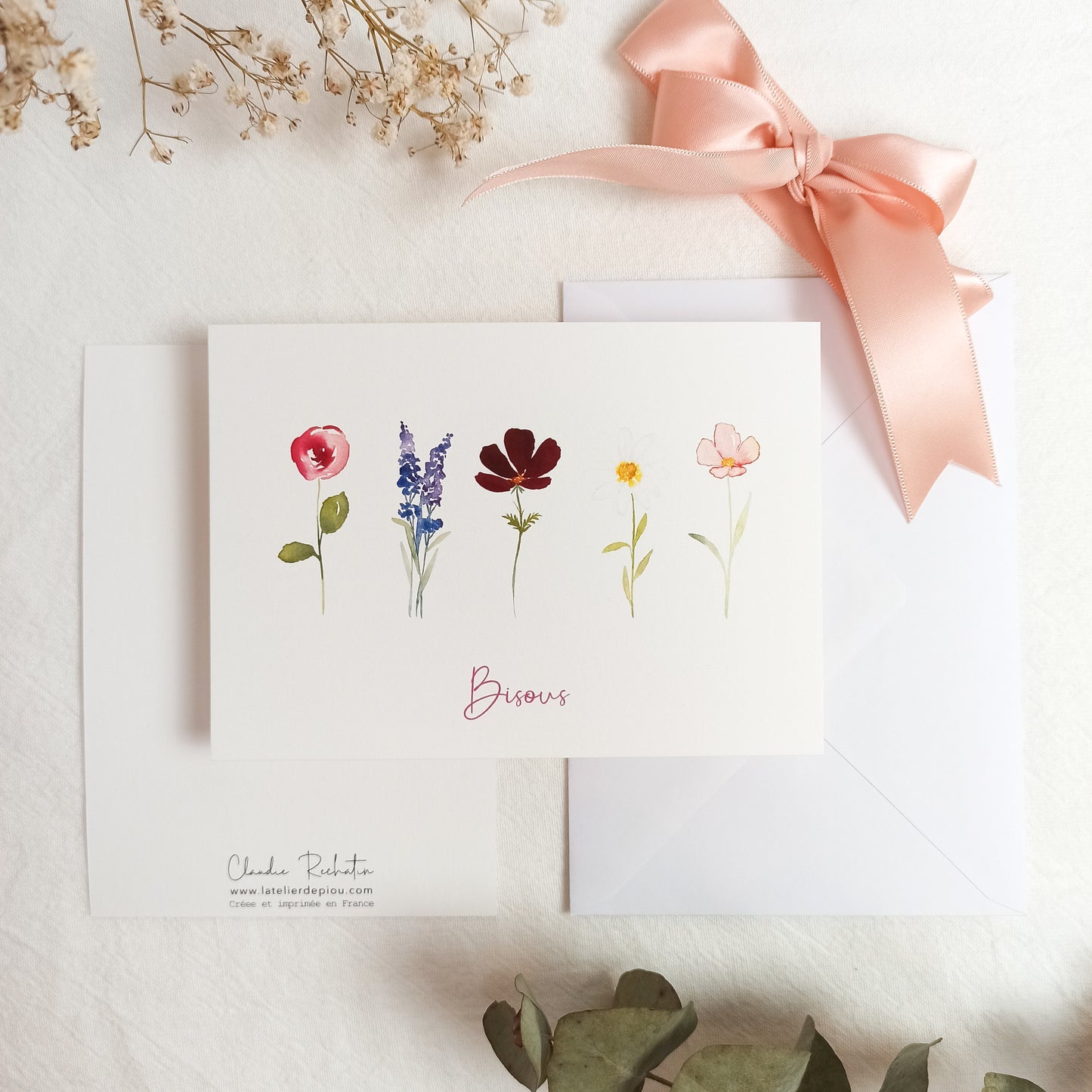 Carte A6 - Bisous