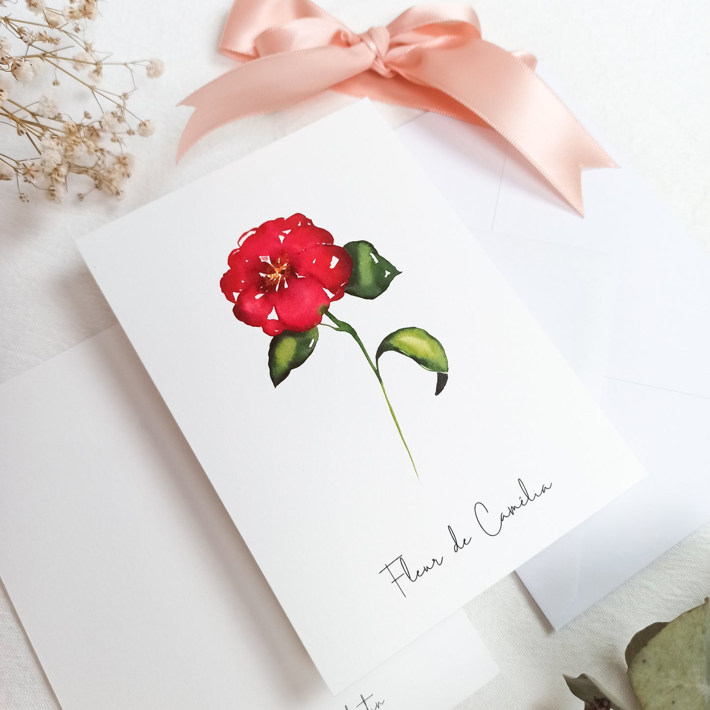 Carte A6 - Fleur de Camélia