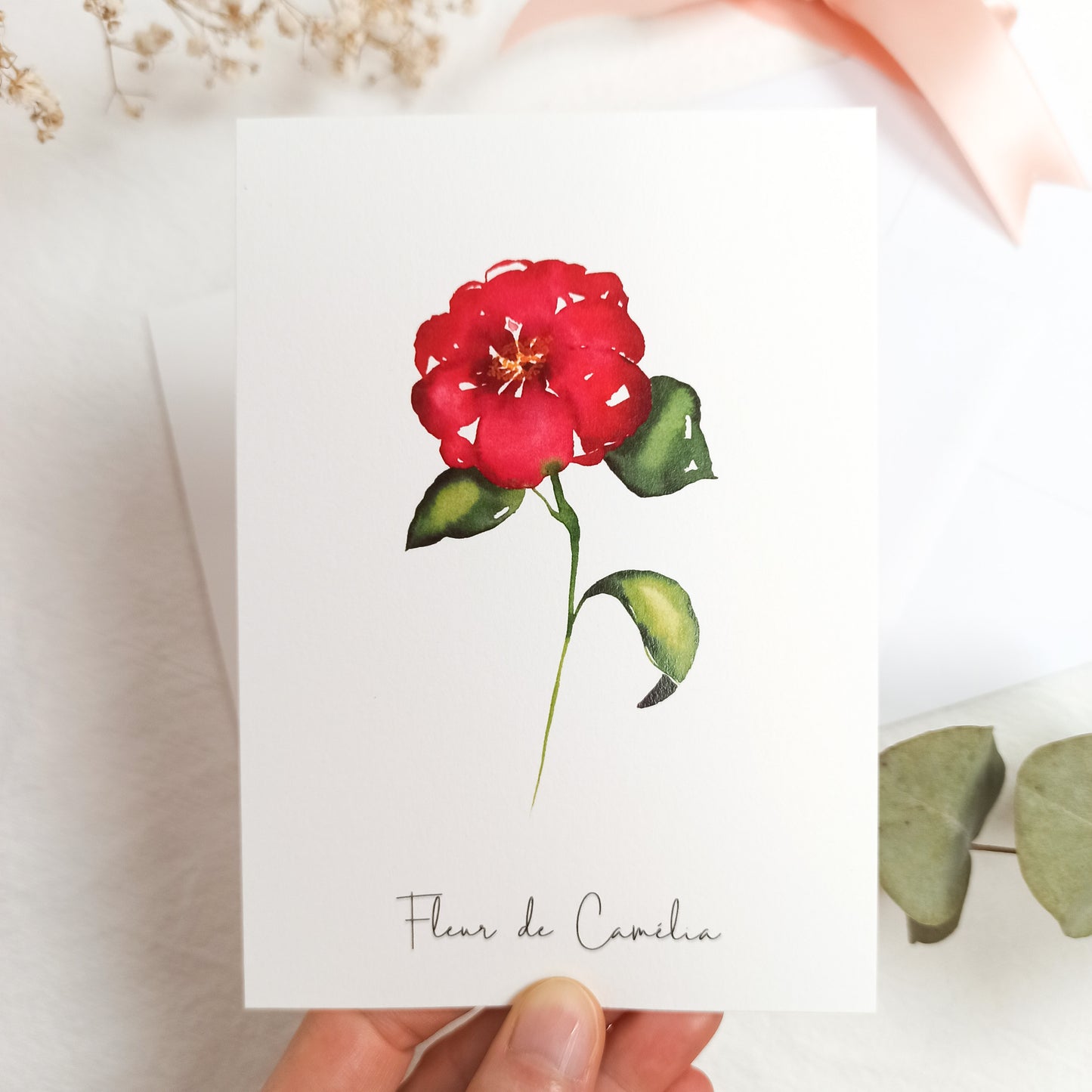 Carte A6 - Fleur de Camélia
