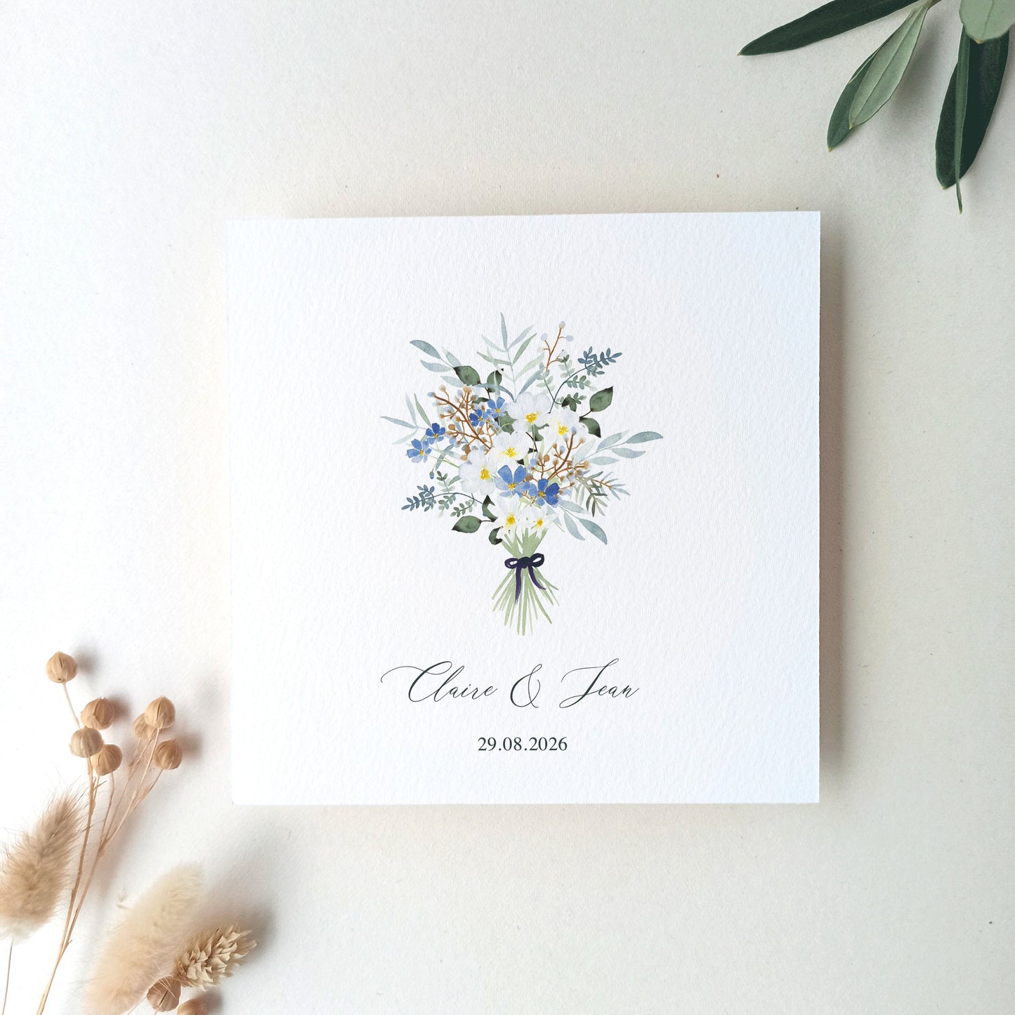 faire part mariage aquarelle bouquet fleur
