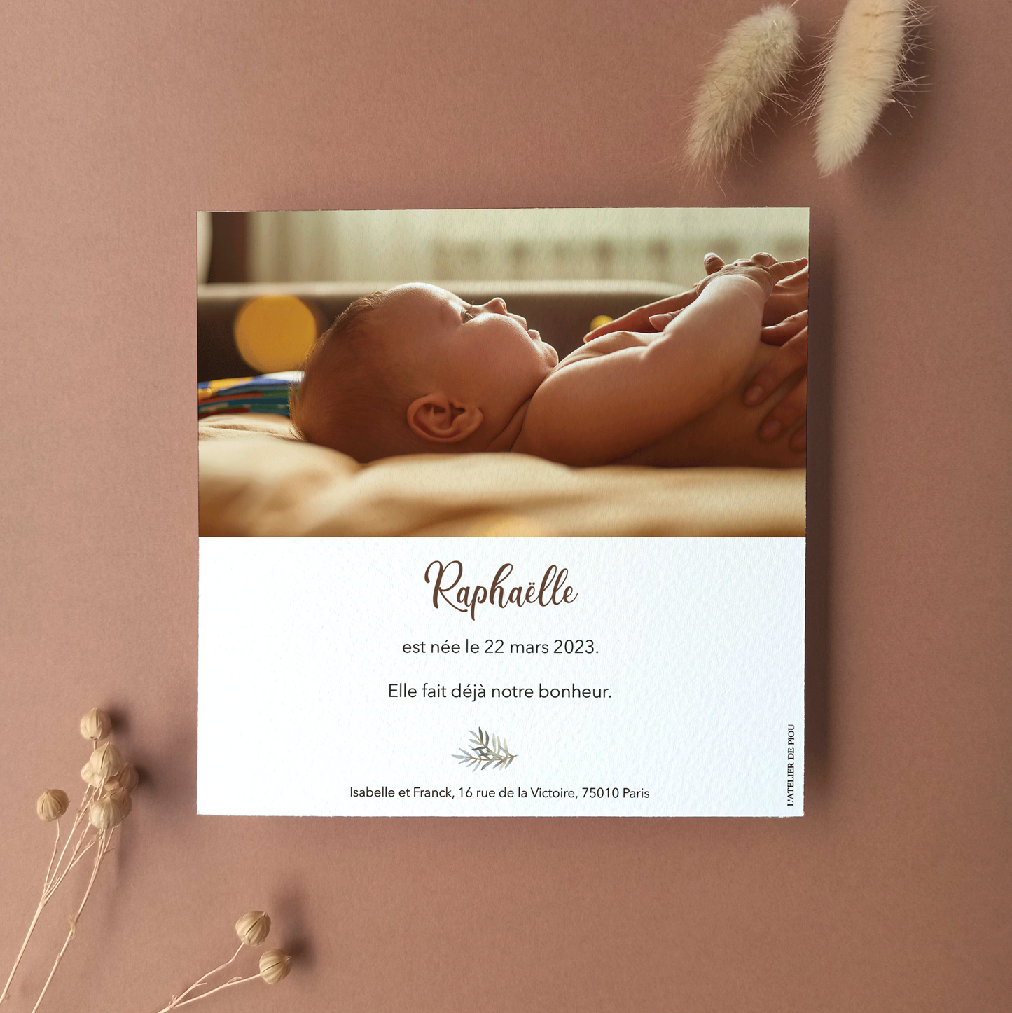 faire part naissance à l'aquarelle gigoteuse